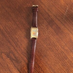 Vintage Limited Edition Mickey Mouse Watch w/brown  leather strap